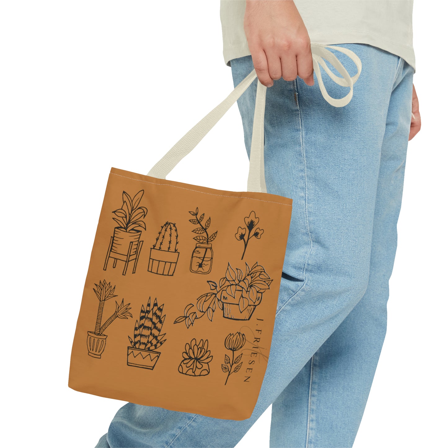 Tote Bag (Brown House Plants)