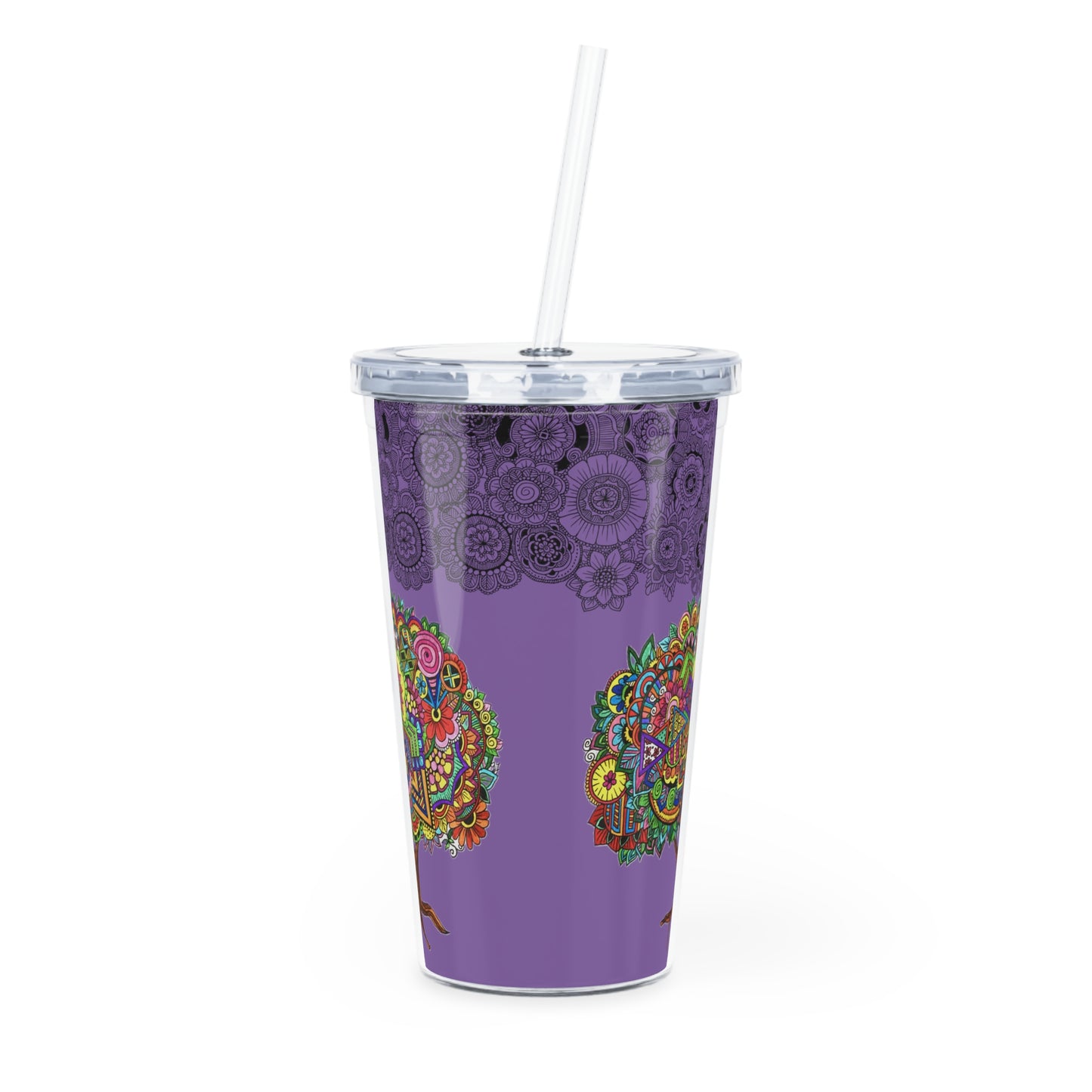 Plastic Tumbler with Straw (Tree of Eden)