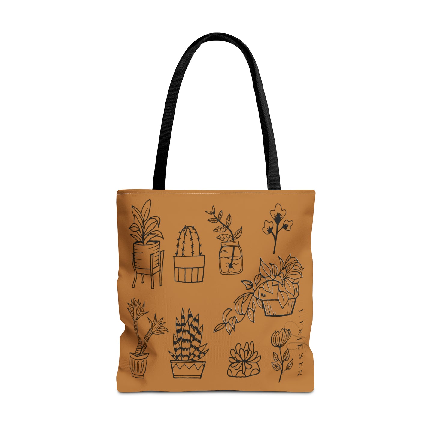 Tote Bag (Brown House Plants)