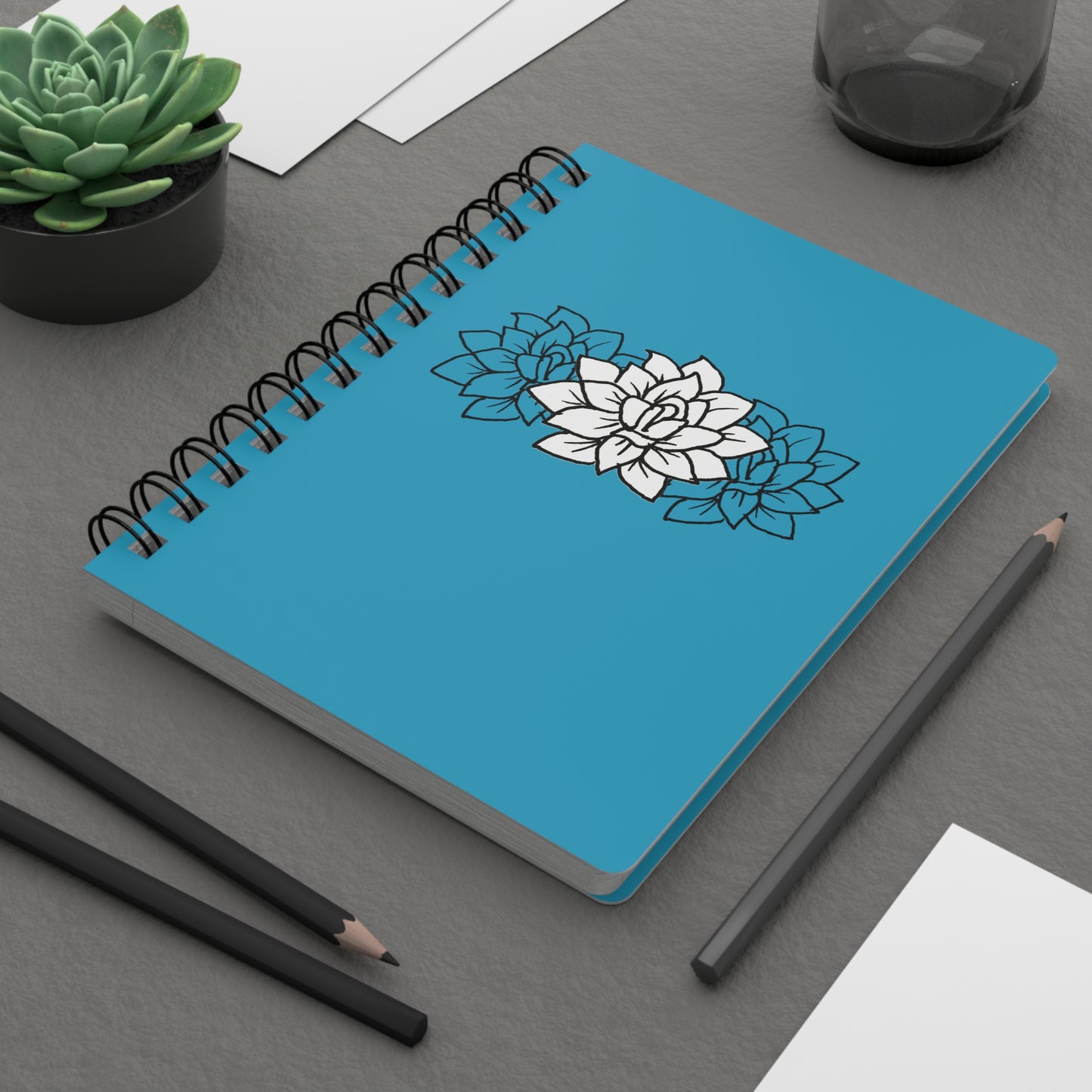 Spiral Bound Journal (Turquoise Succulents)