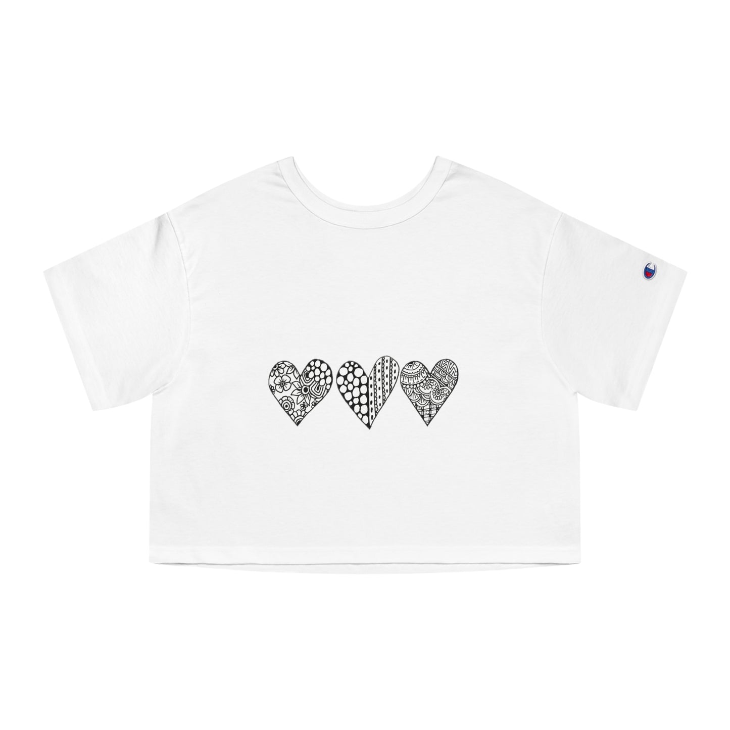 Women's Cropped Top (Triple Heart)