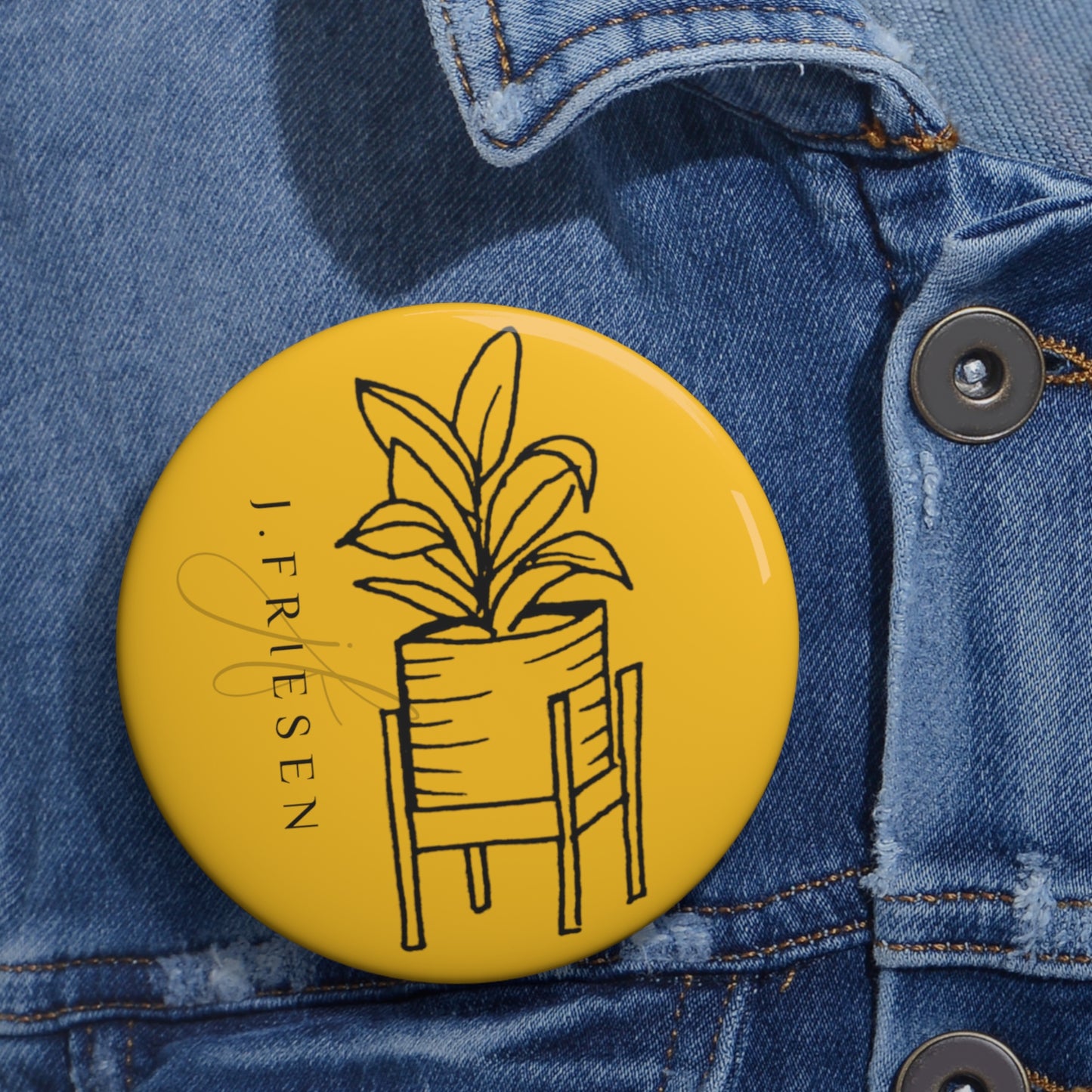 Pin Buttons (Yellow House Plant)