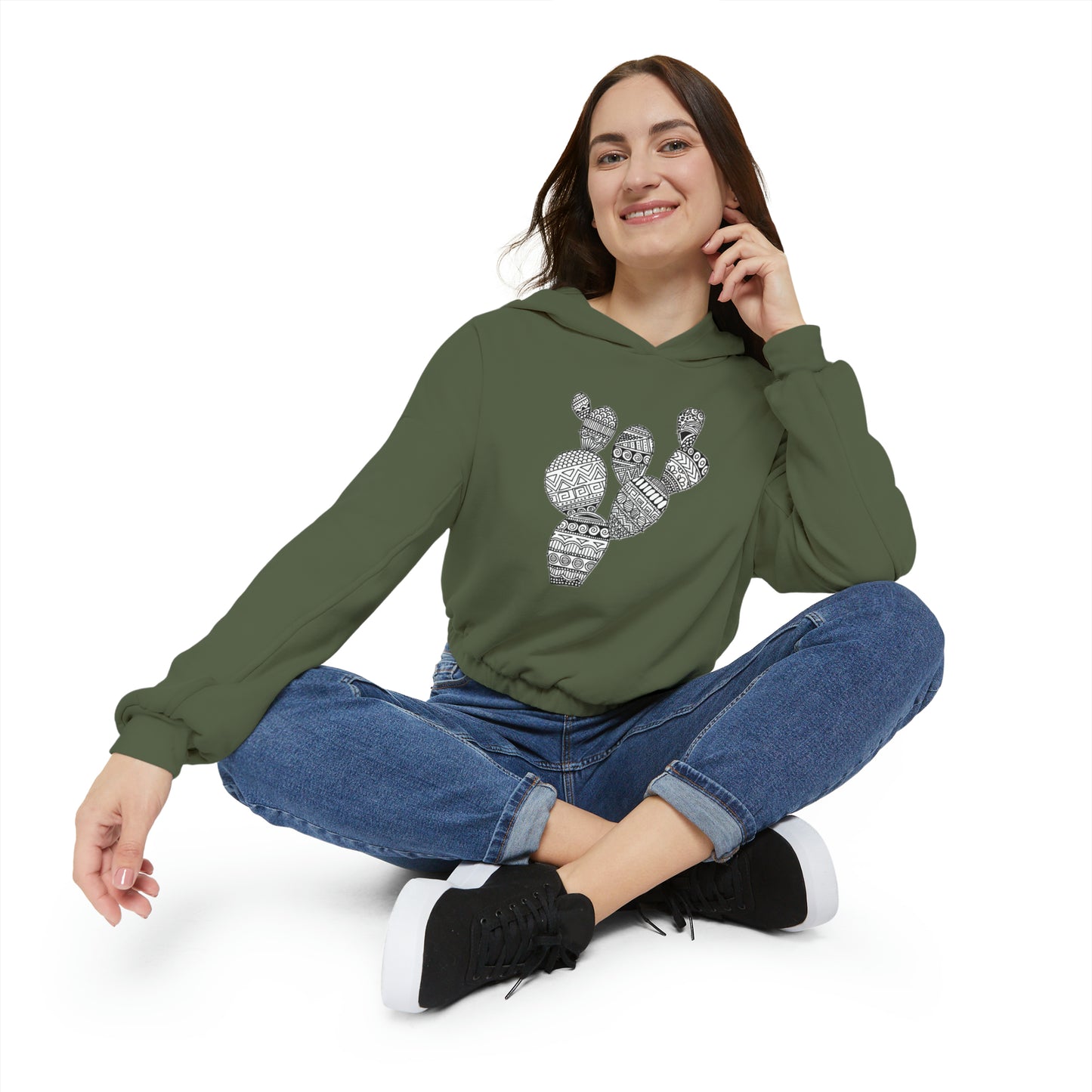 Women's Cinched Bottom Hoodie (Cactus)