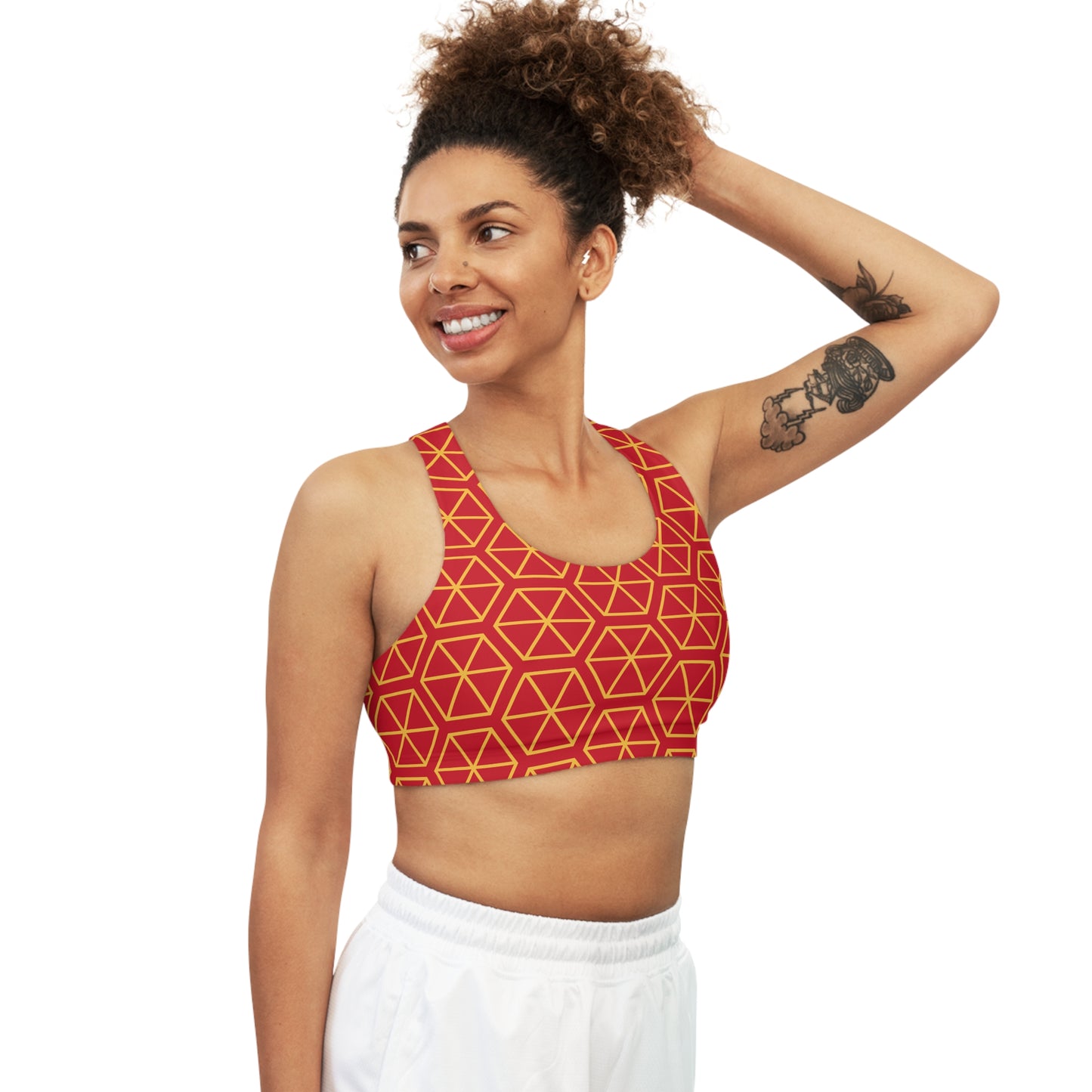 Sports Bra (Octagon Chic- Red)