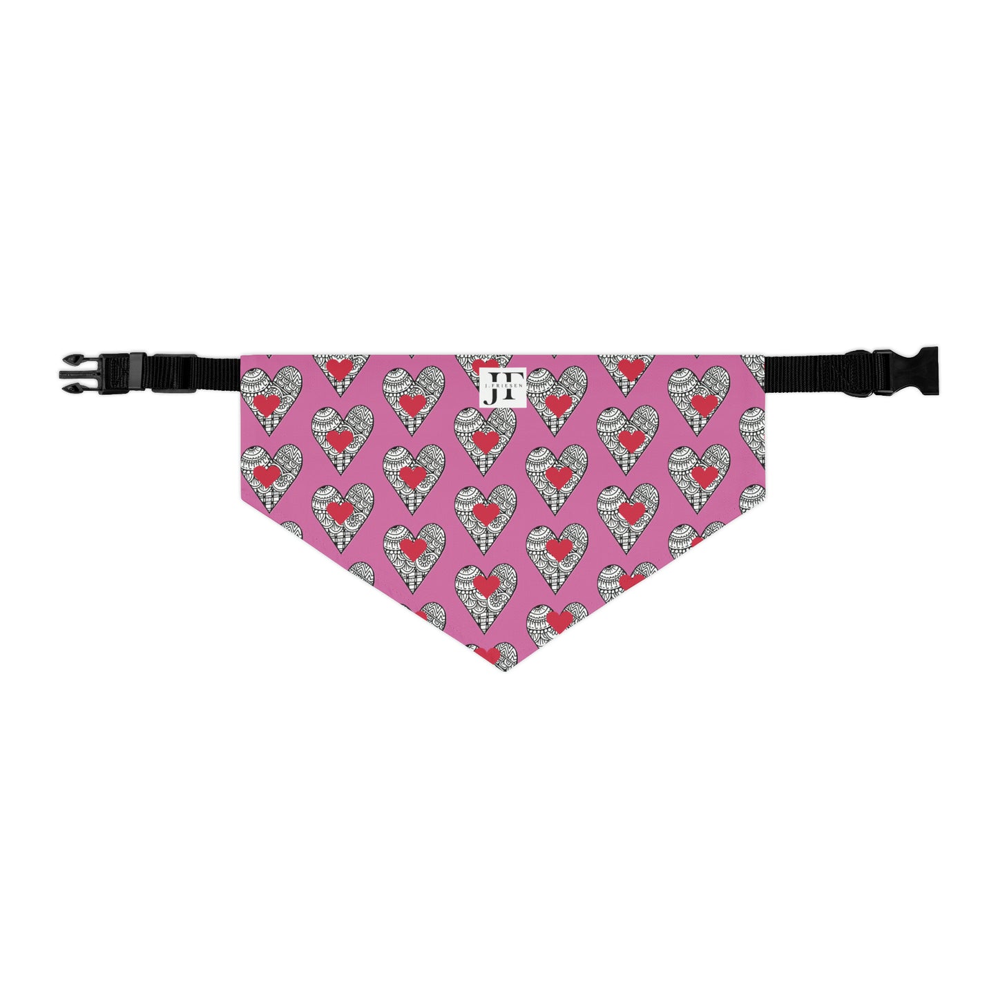 Pet Bandana Collar (Pink Hearts)