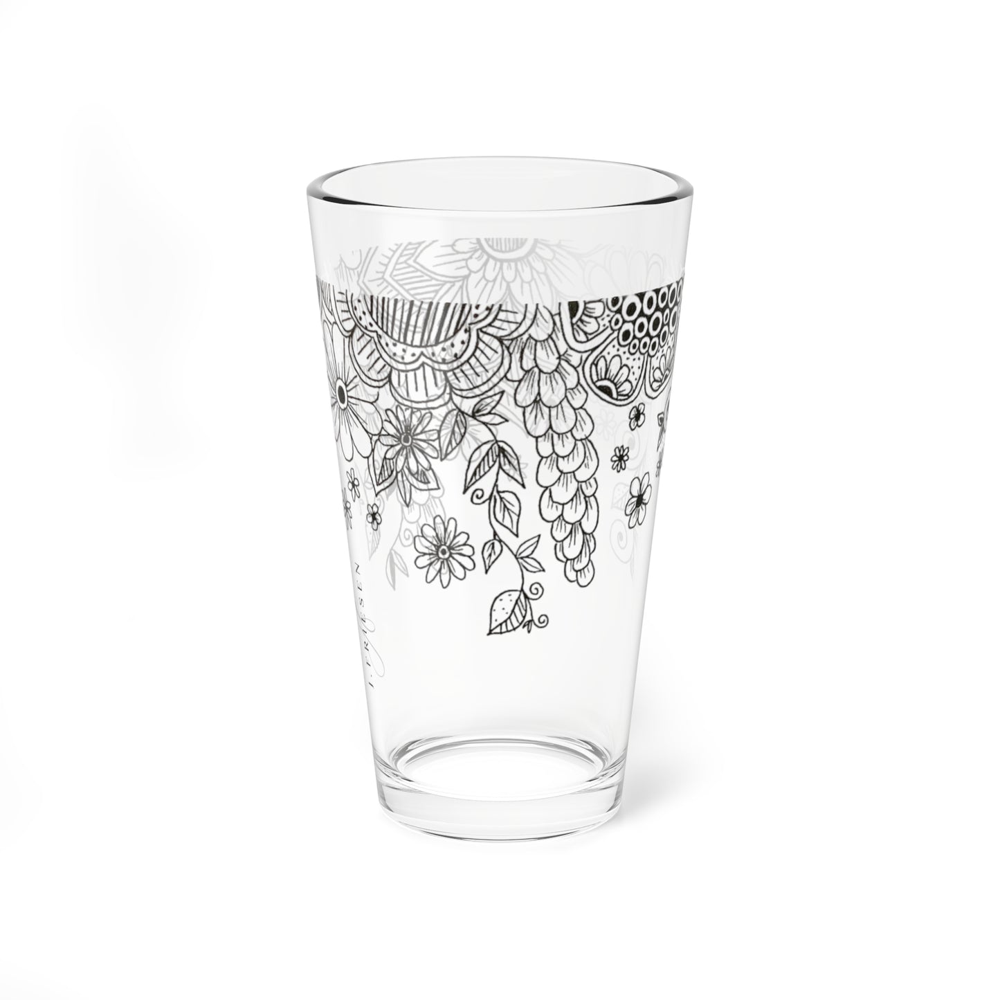 Mixing Glass, 16oz (Flowing Flowers)