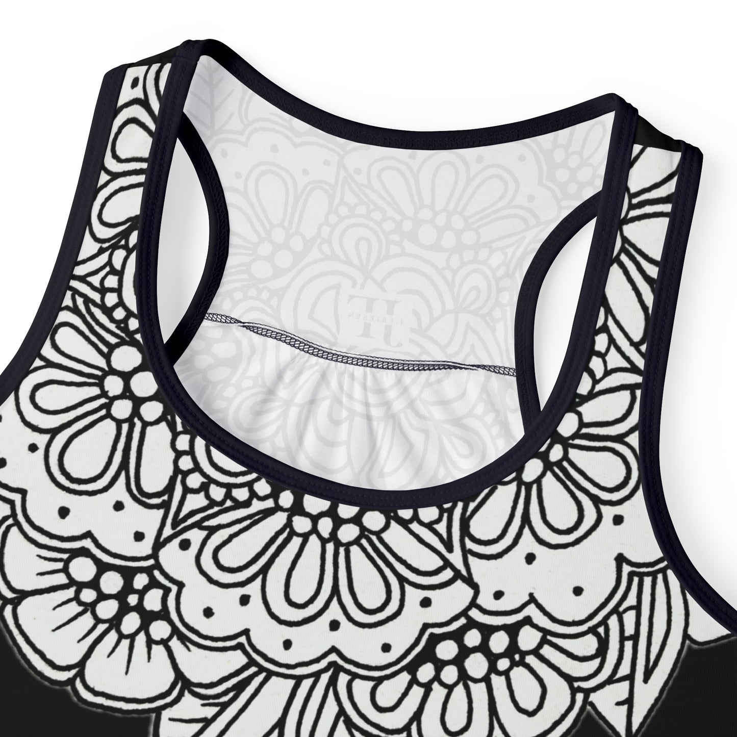 Women's Tank Top (Mandala Collar- Black)