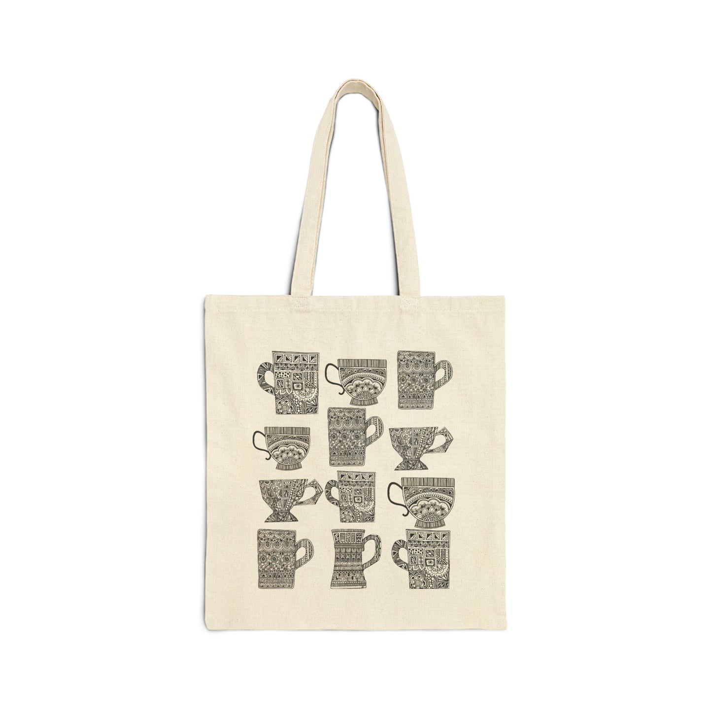 Cotton Canvas Tote Bag (Mugs)