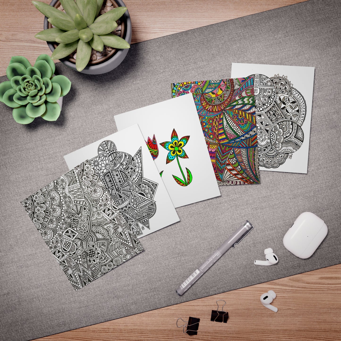 Colour Me Cards (5-Pack) Colour & B&W