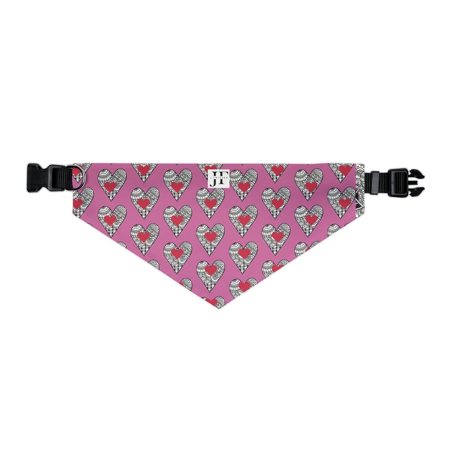 Pet Bandana Collar (Pink Hearts)