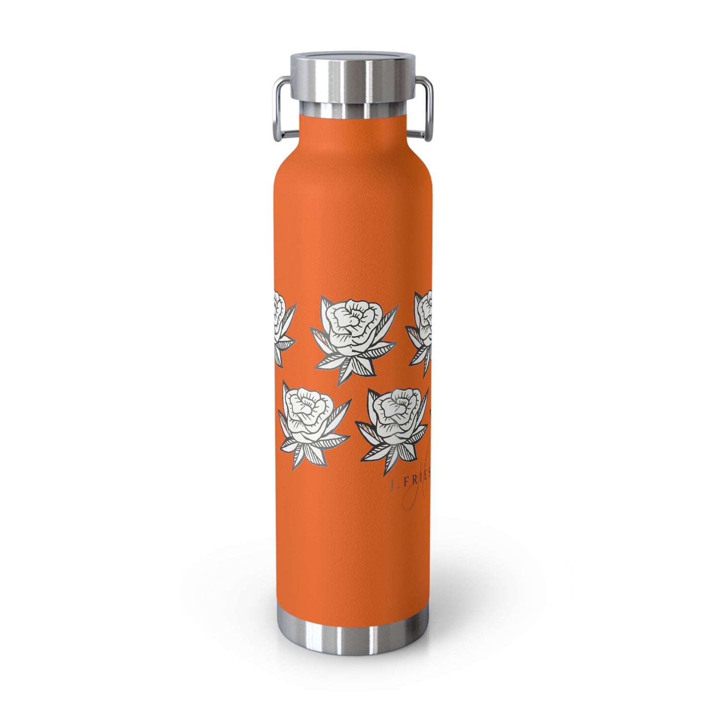 Copper Vacuum Insulated Bottle, 22oz (Roses)