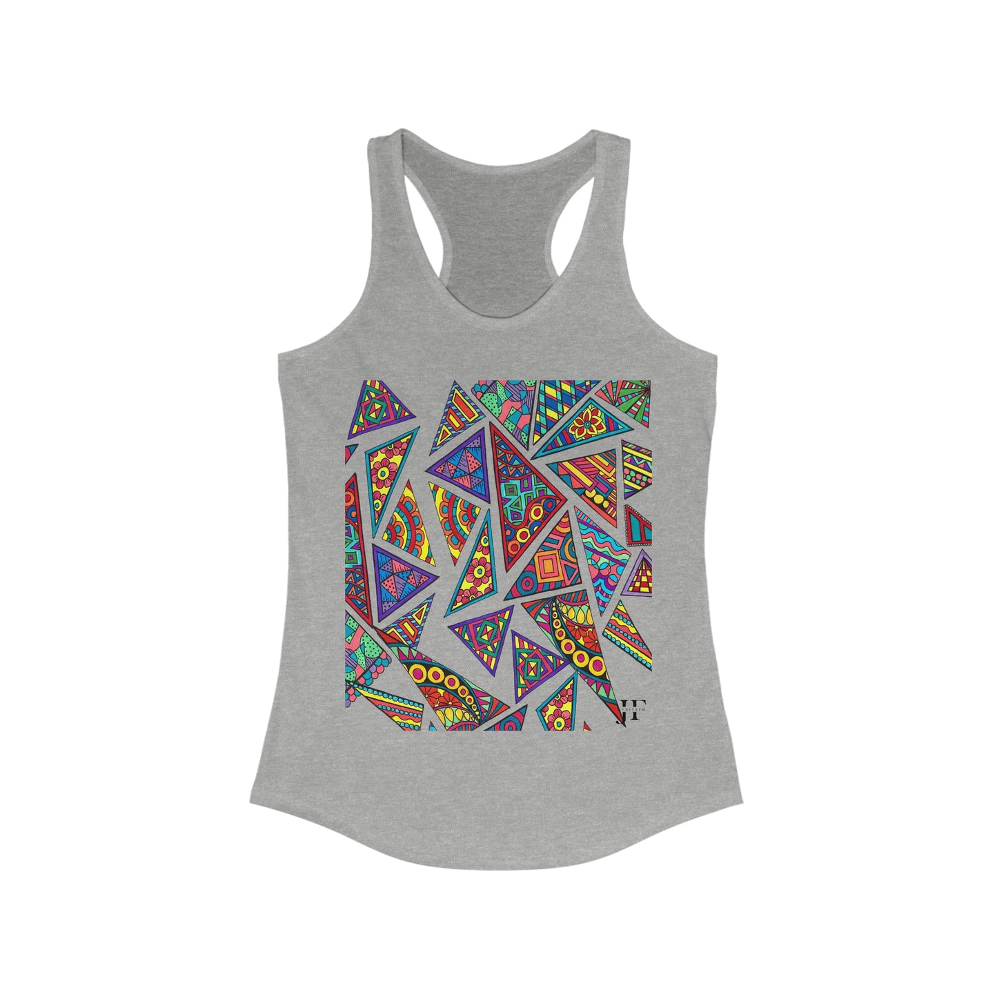 Women's Ideal Racerback Tank (Triangles)