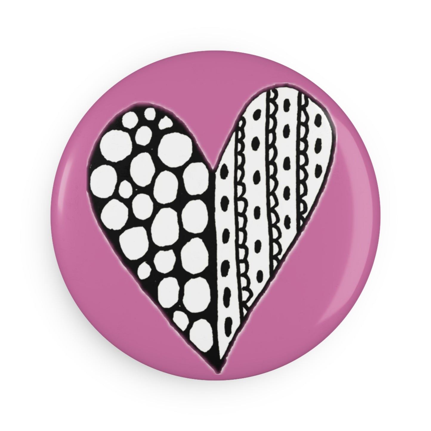 Button Magnet (Light Pink Heart)