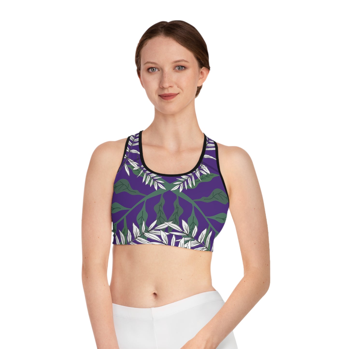 Sports Bra (Purple Vines)