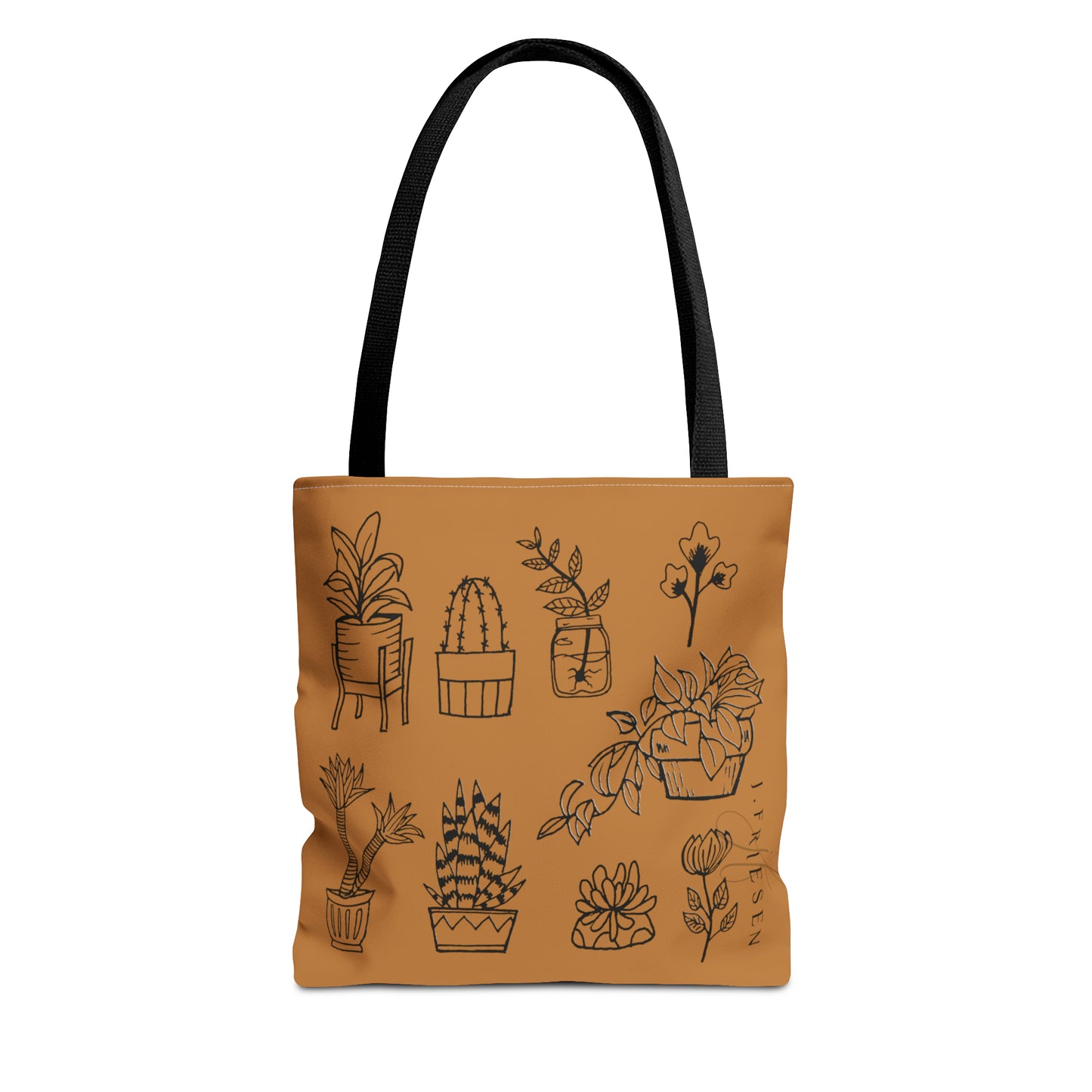 Tote Bag (Brown House Plants)