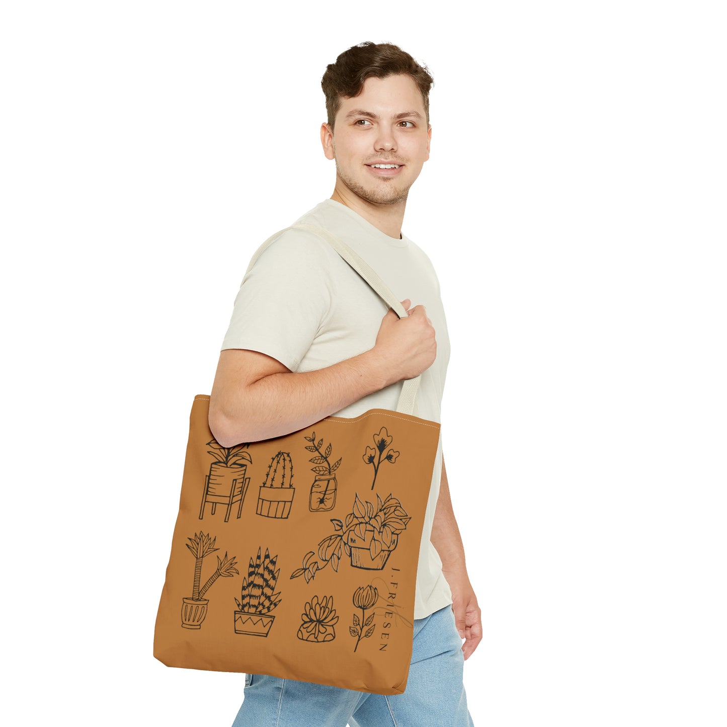 Tote Bag (Brown House Plants)