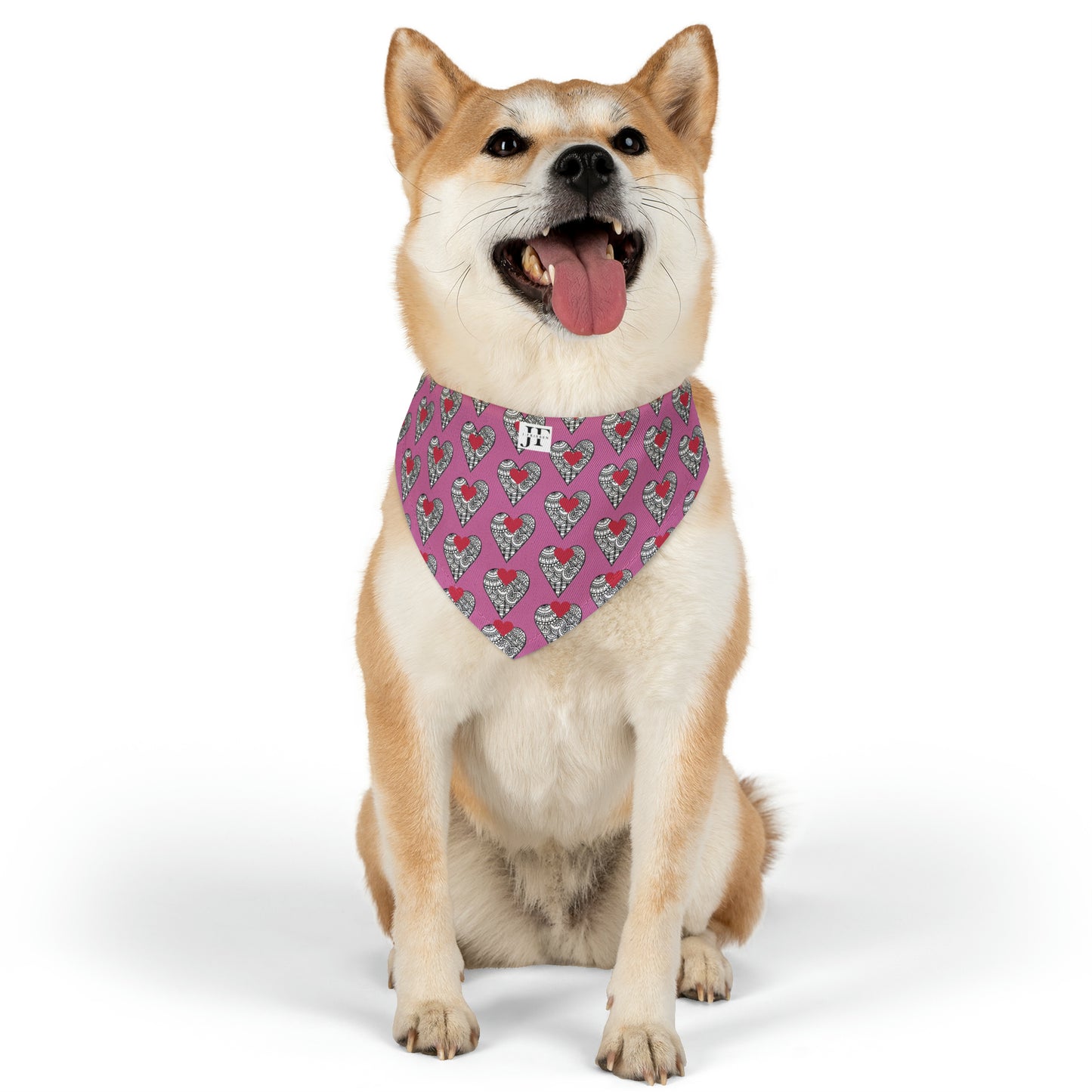 Pet Bandana Collar (Pink Hearts)