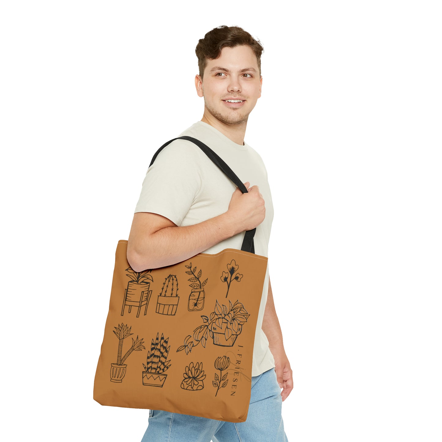 Tote Bag (Brown House Plants)