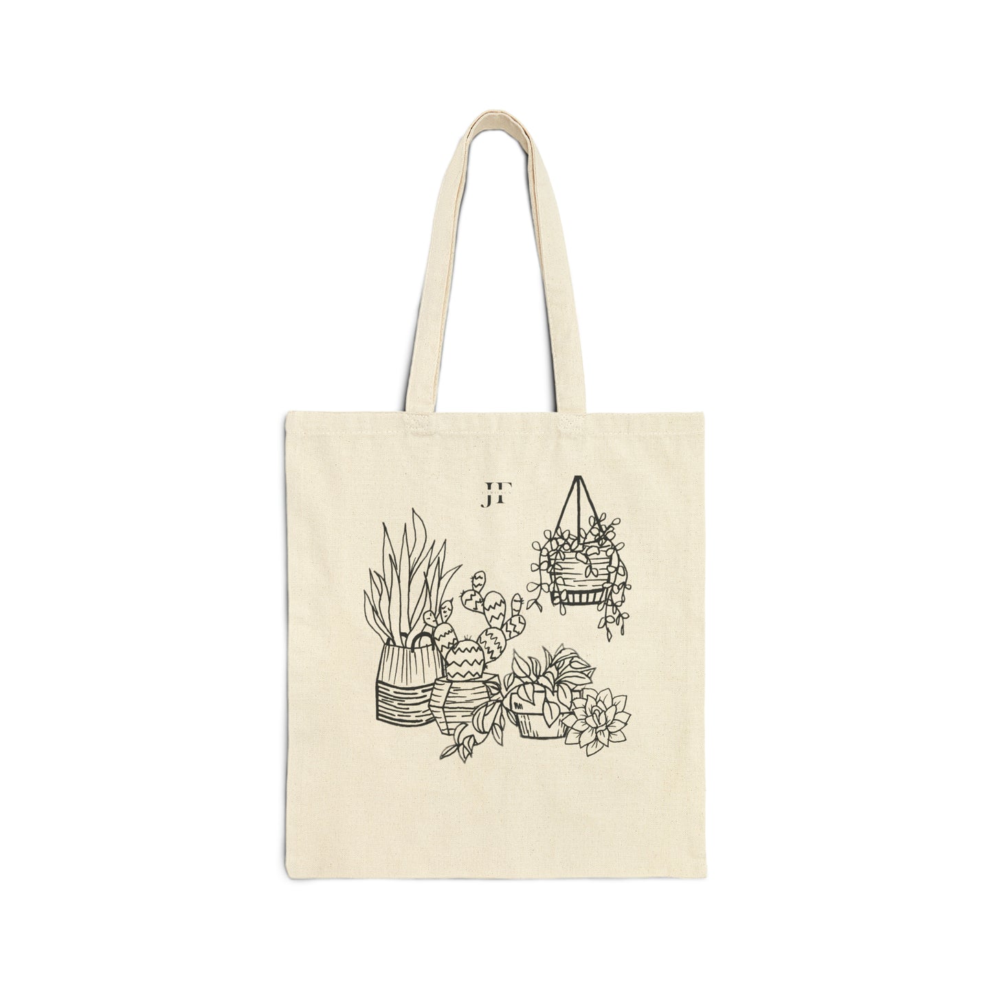 Cotton Canvas Tote Bag (House Plants)