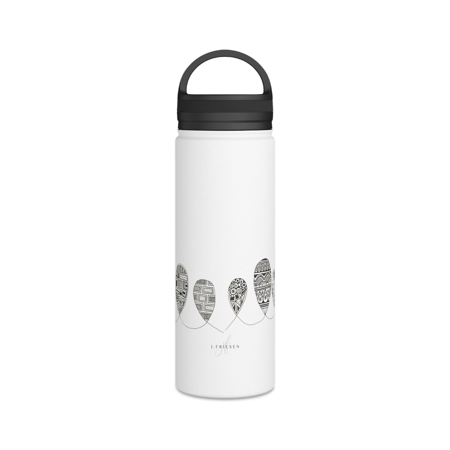 Stainless Steel Water Bottle, Handle Lid (Doodles)