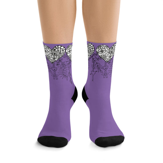 Recycled Poly Socks (Purple Valentines)