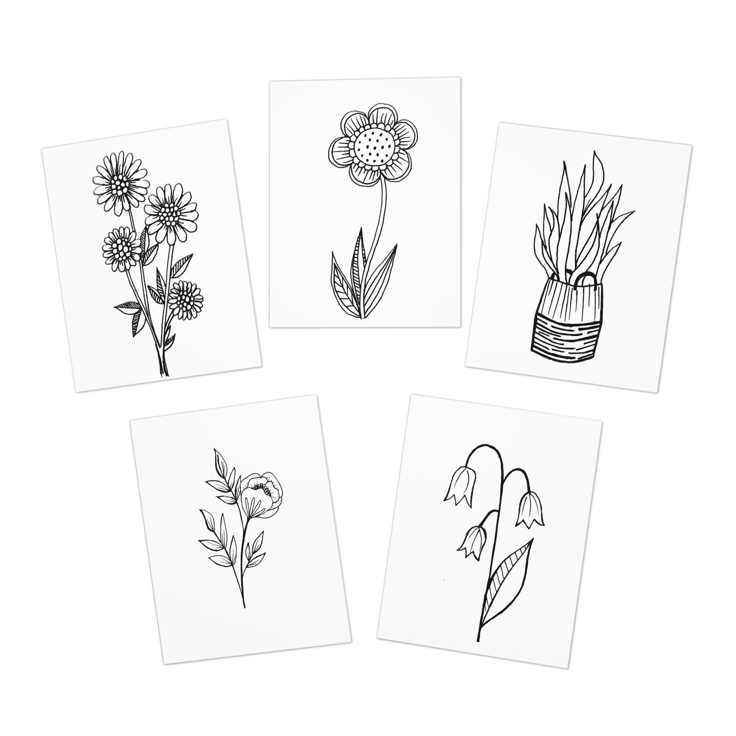 Colour Me Cards (5-Pack) Flowers