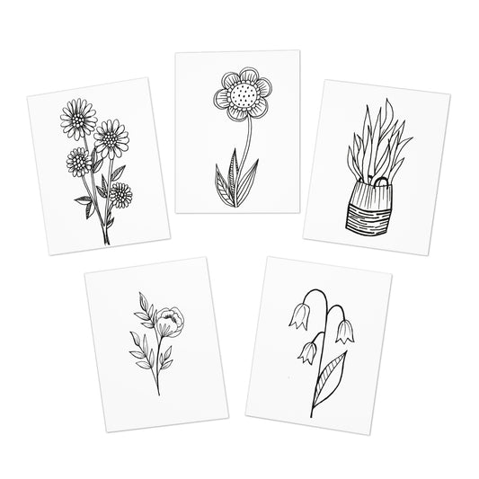 Colour Me Cards (5-Pack) Flowers