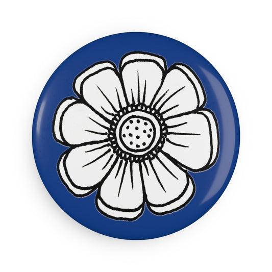 Button Magnet (Blue Flower)