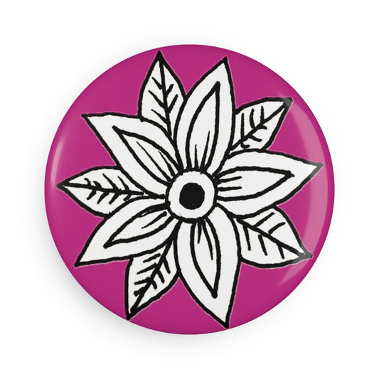 Button Magnet (Pink Flower)