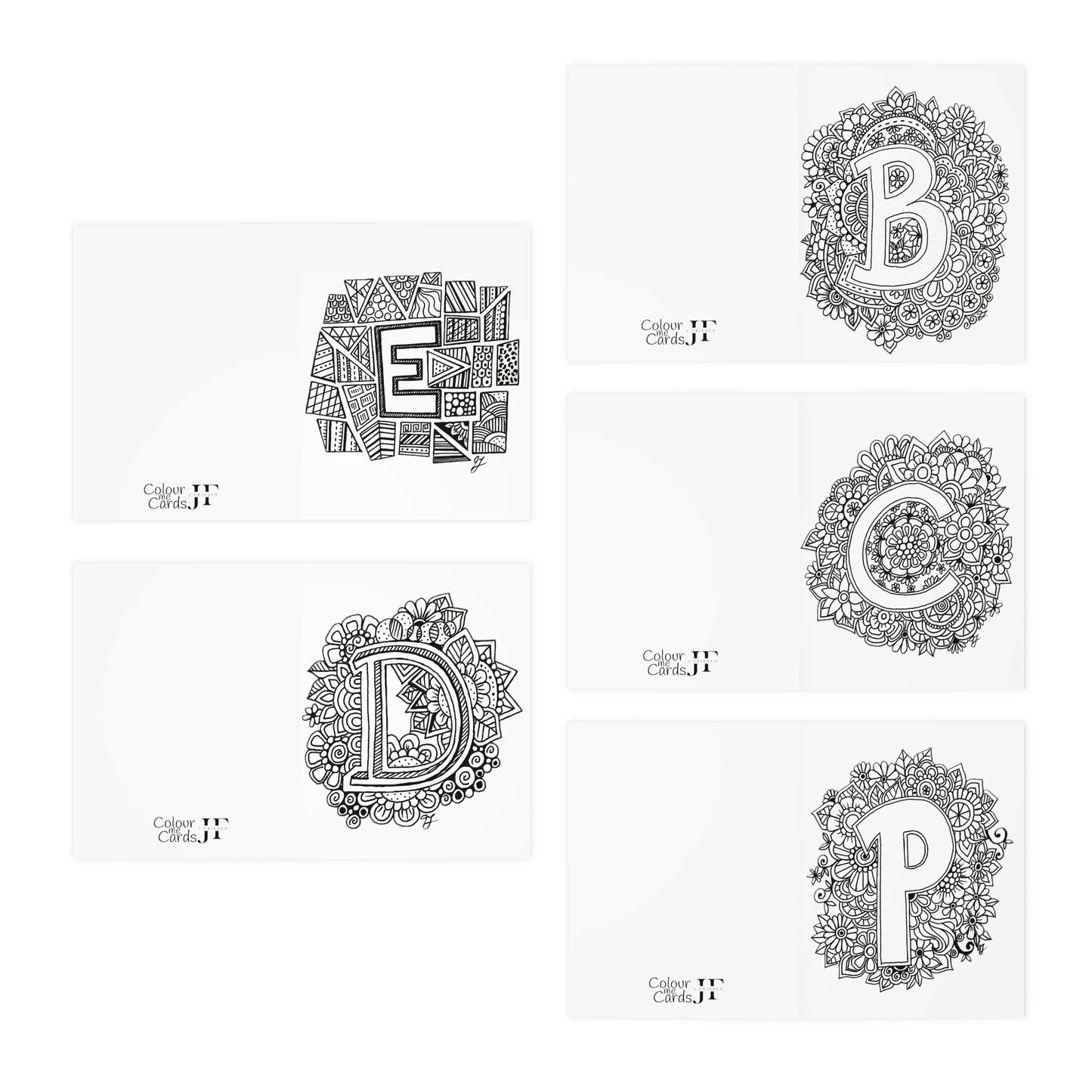 Colour Me Cards (5-Pack) Monogram 1