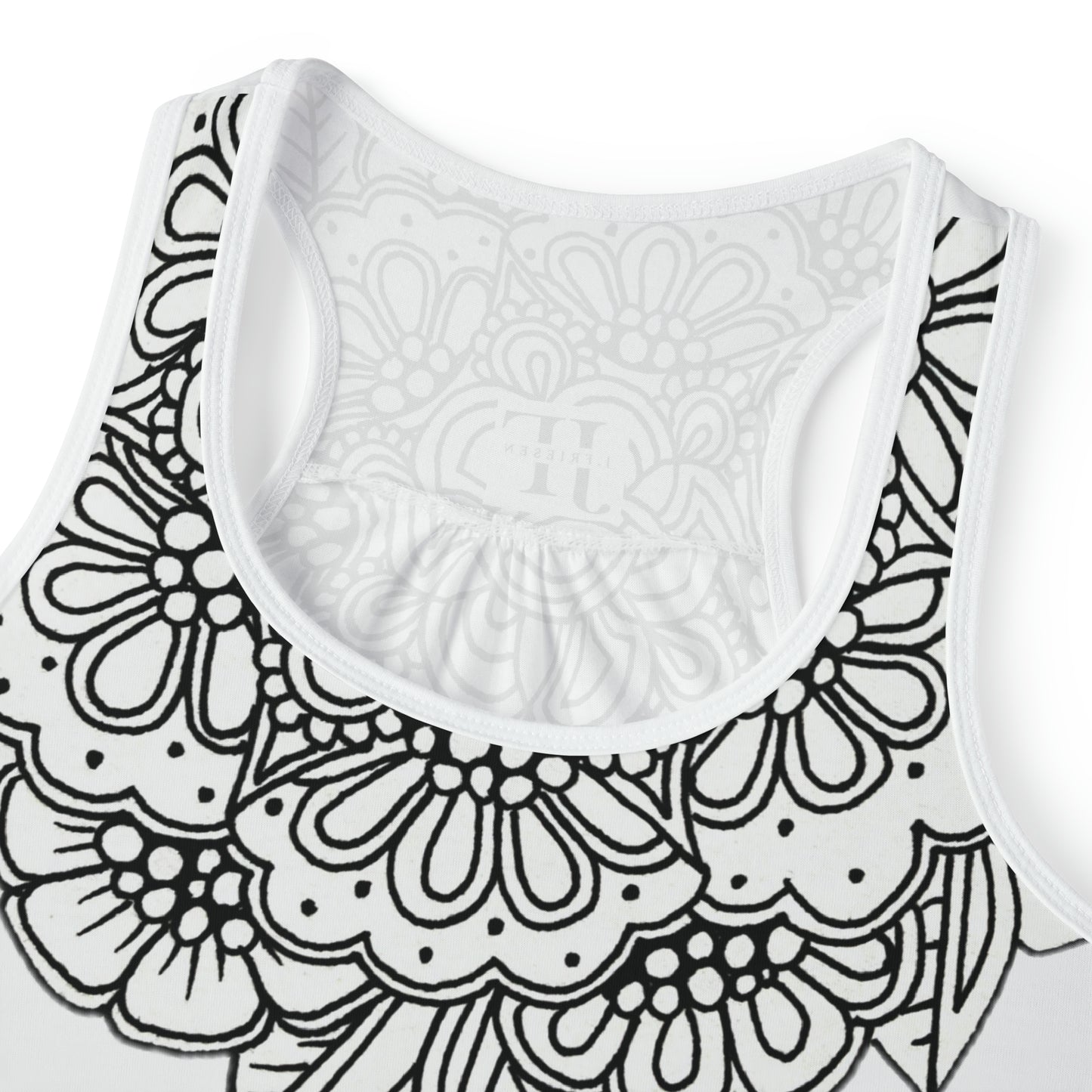 Women's Tank Top (Mandala Collar- White)