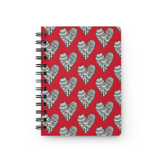 Spiral Bound Journal (Red Hearts)