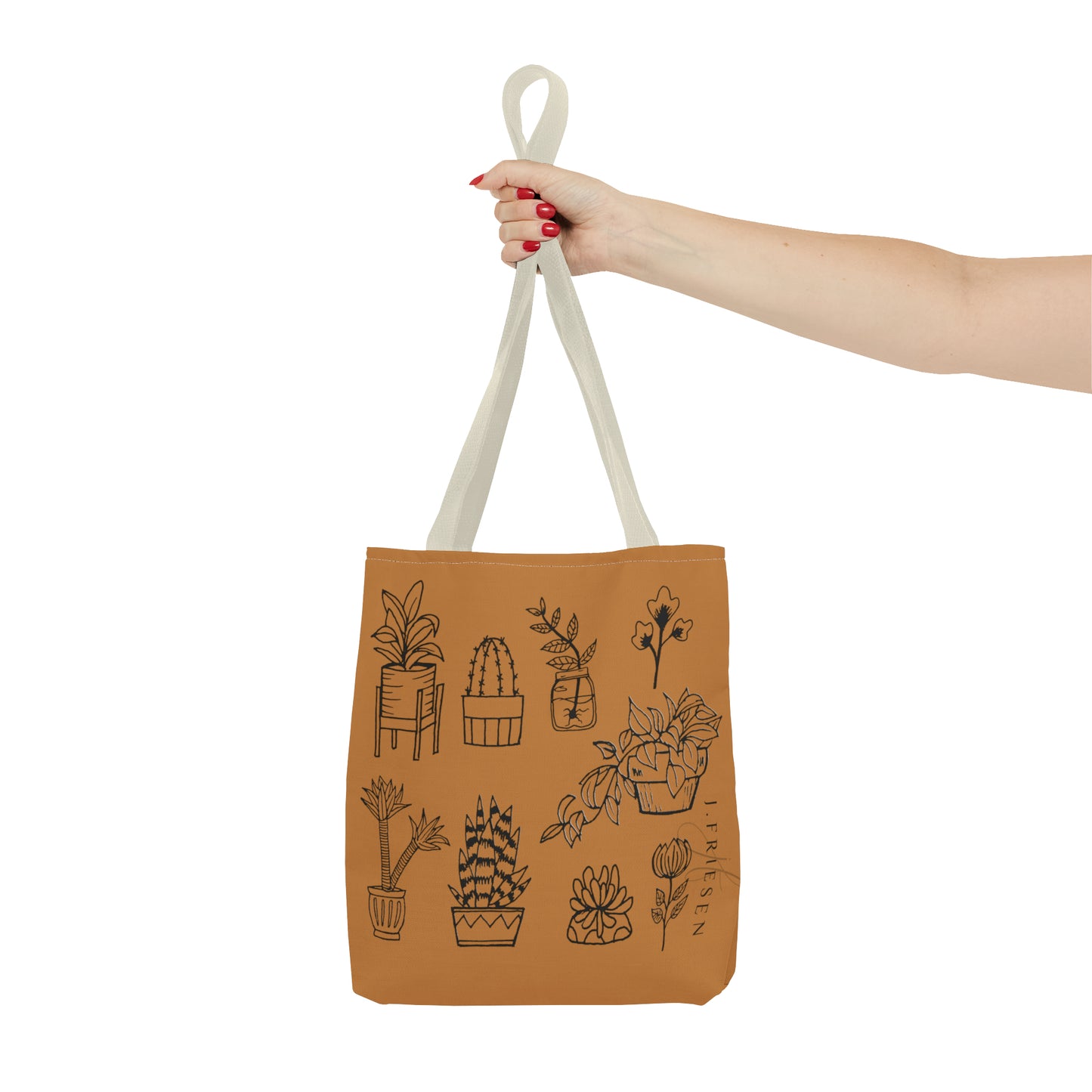 Tote Bag (Brown House Plants)