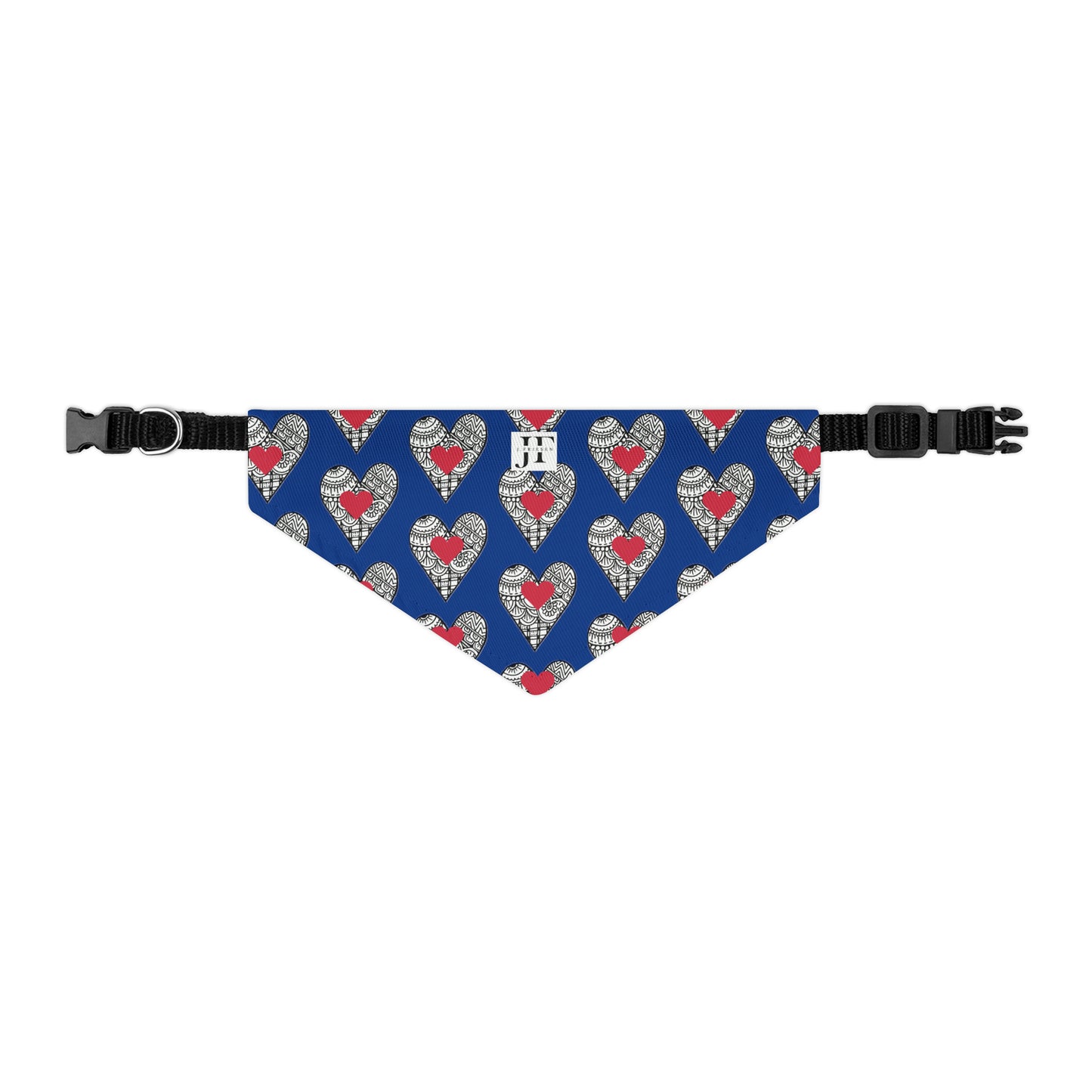 Pet Bandana Collar (Blue Hearts)