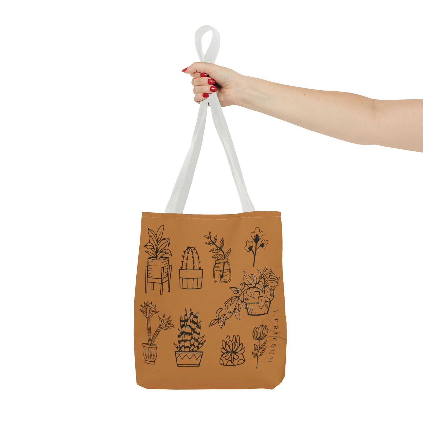 Tote Bag (Brown House Plants)