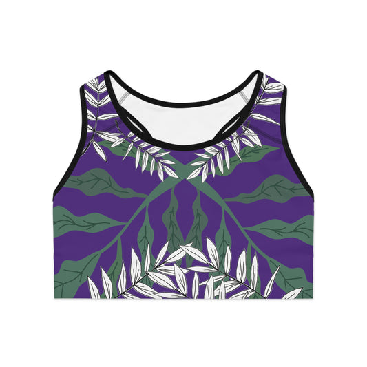 Sports Bra (Purple Vines)