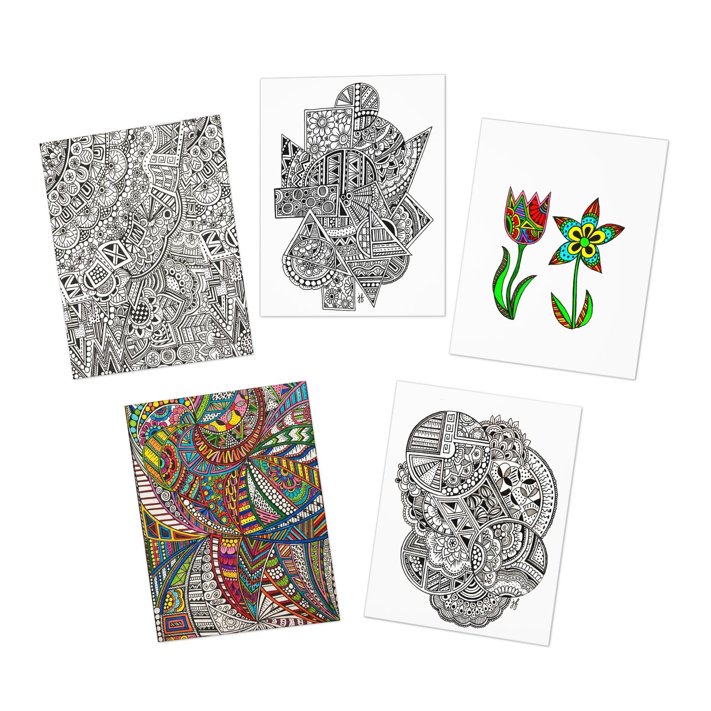 Colour Me Cards (5-Pack) Colour & B&W