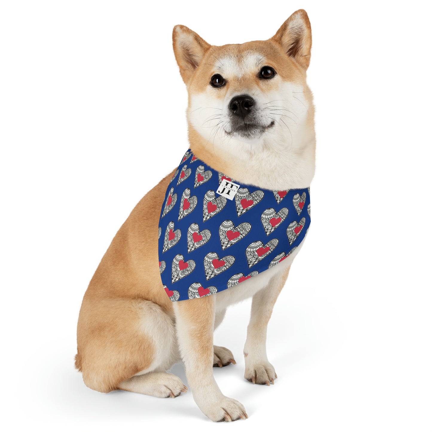 Pet Bandana Collar (Blue Hearts)