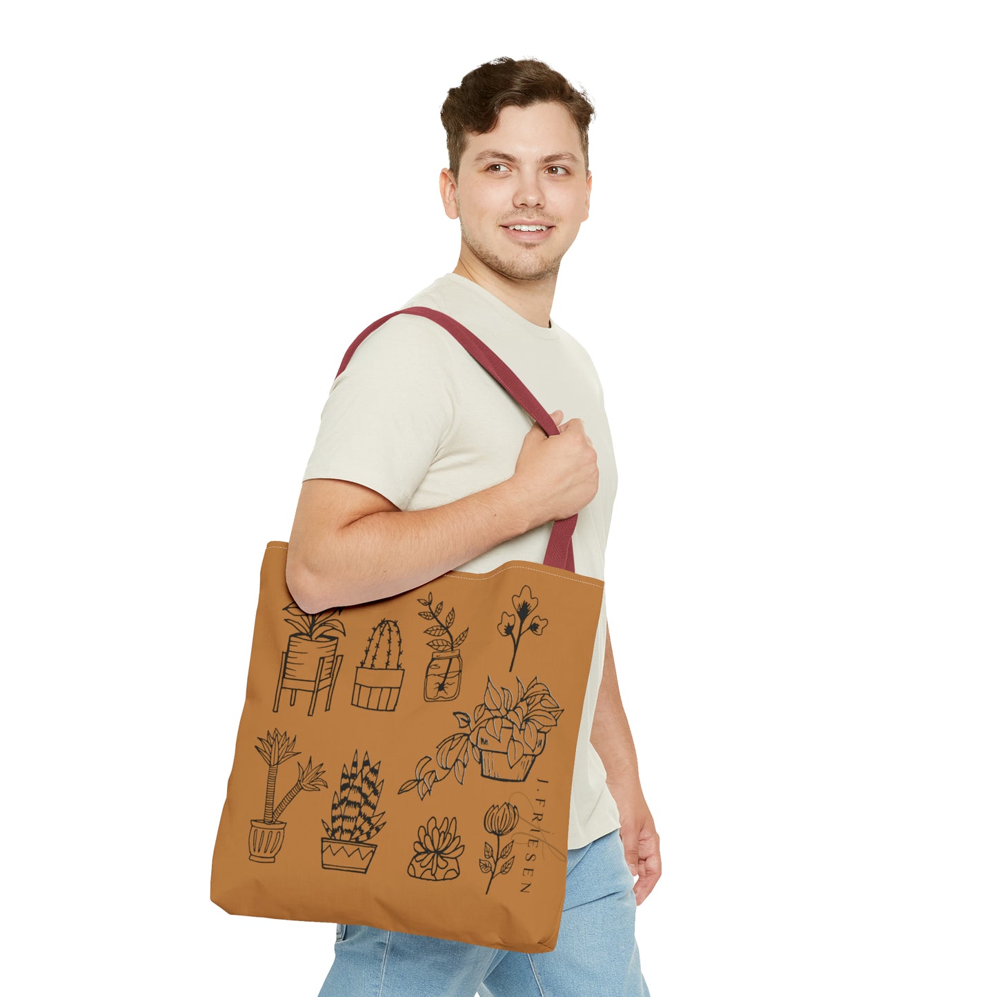 Tote Bag (Brown House Plants)