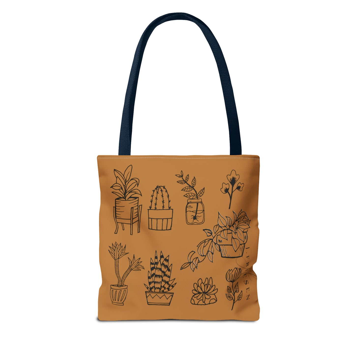 Tote Bag (Brown House Plants)