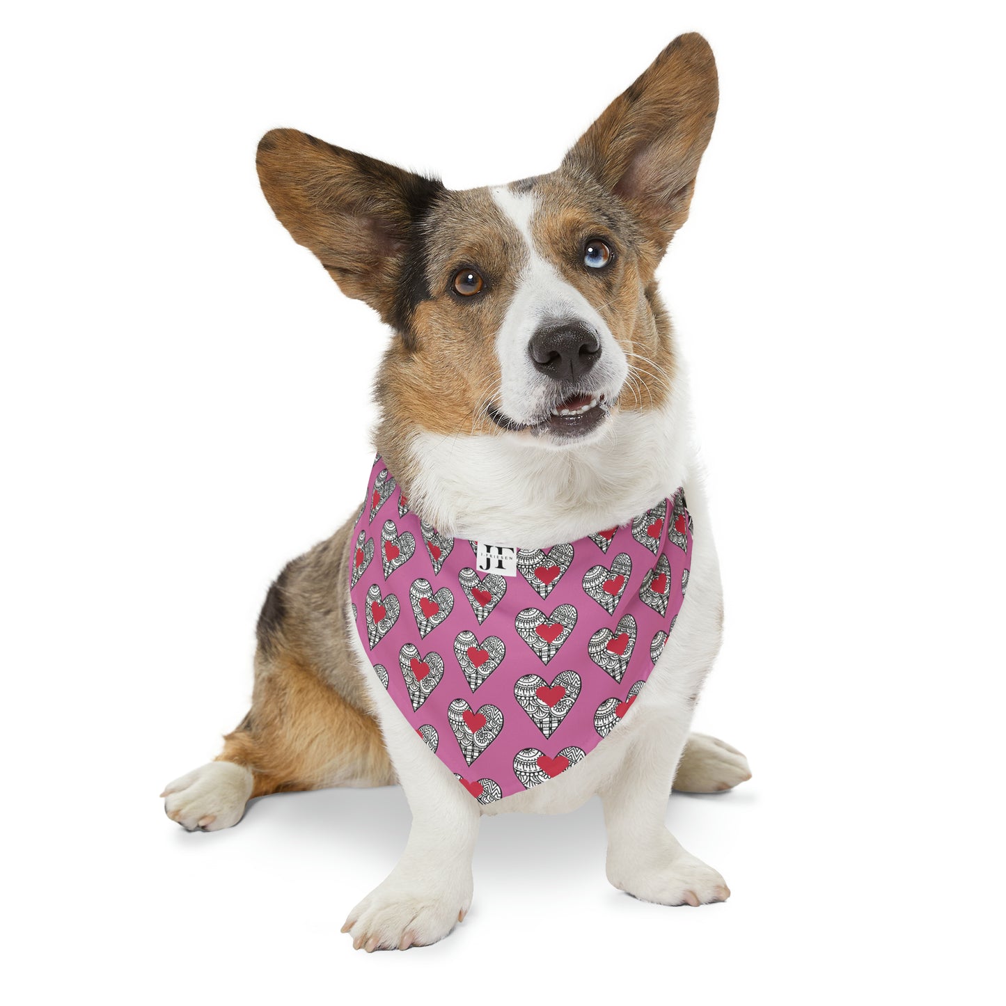 Pet Bandana Collar (Pink Hearts)