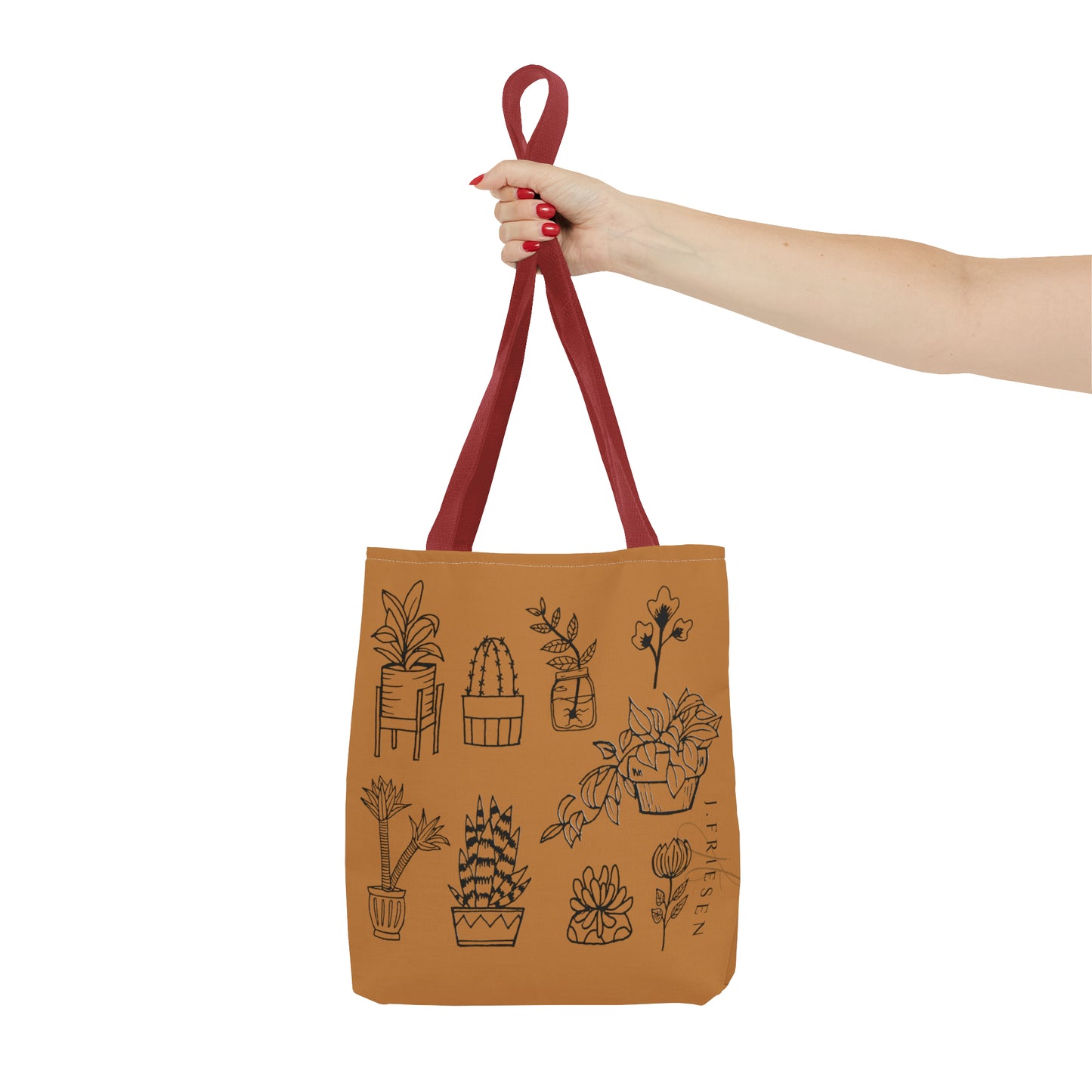 Tote Bag (Brown House Plants)