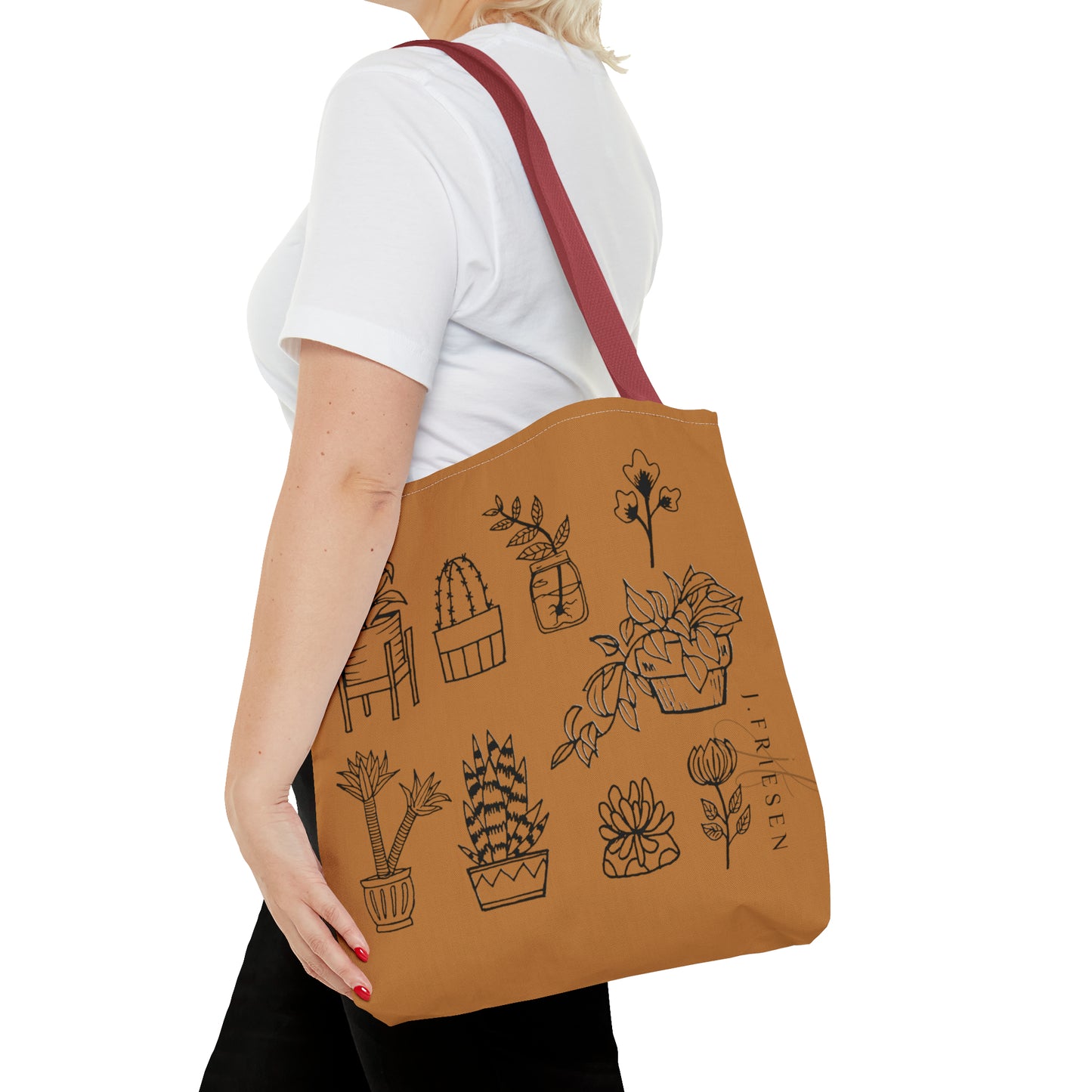 Tote Bag (Brown House Plants)