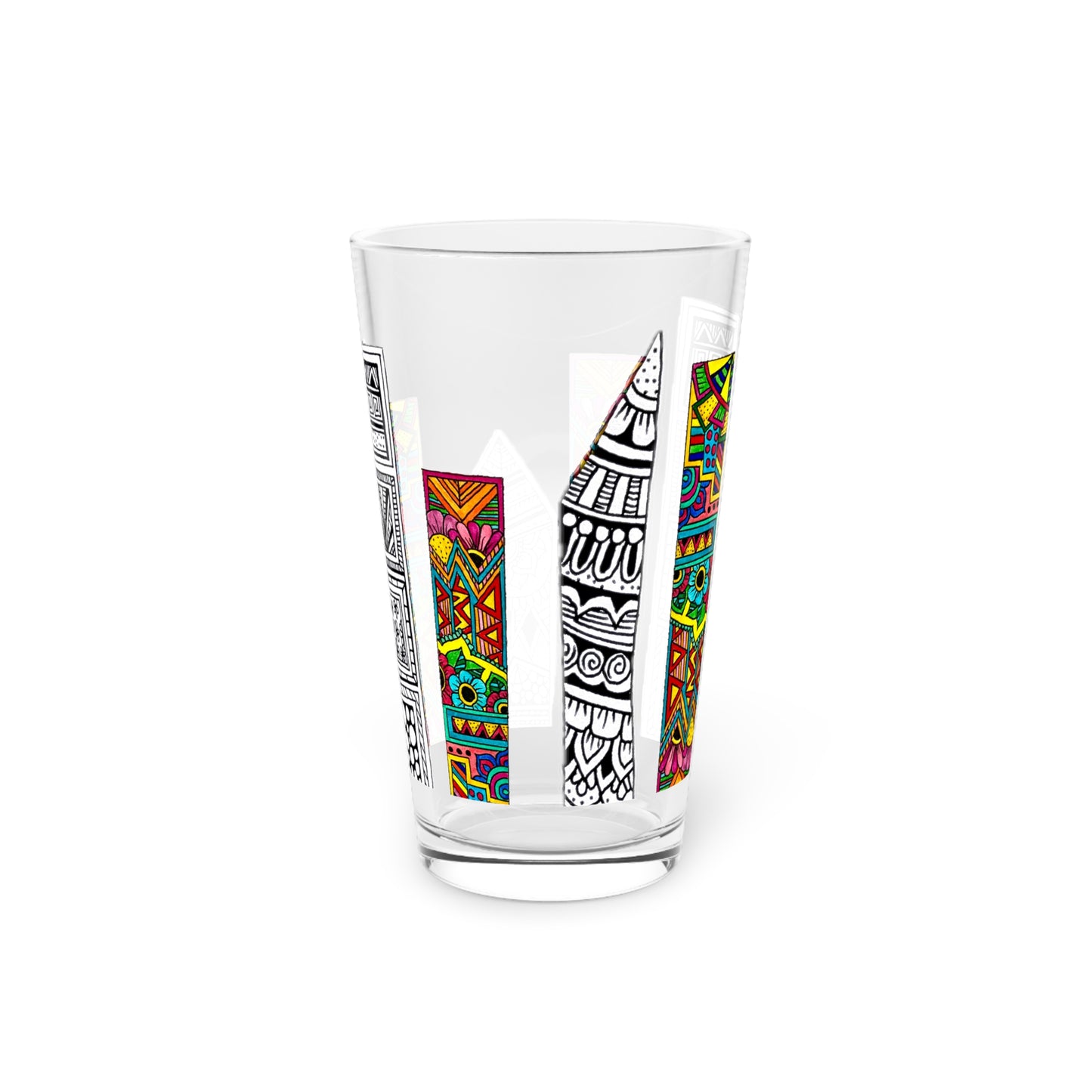 Pint Glass, 16oz (Rectangles)