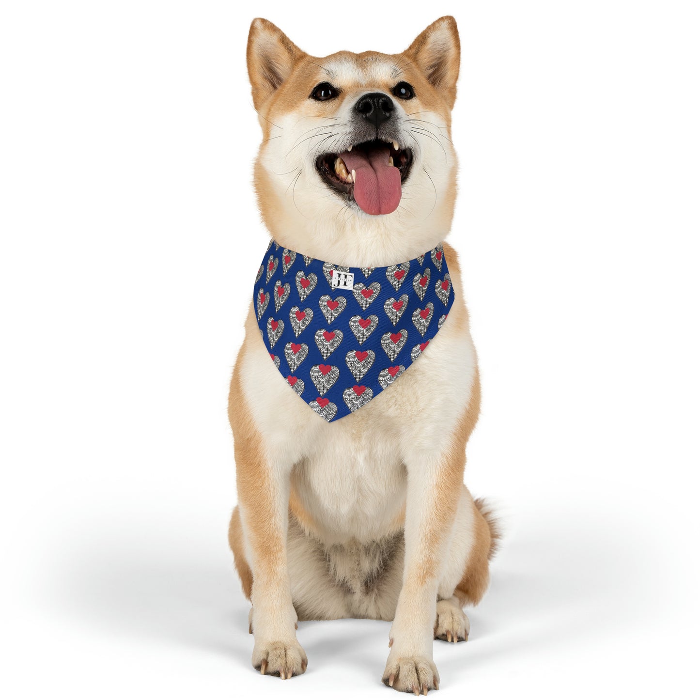 Pet Bandana Collar (Blue Hearts)