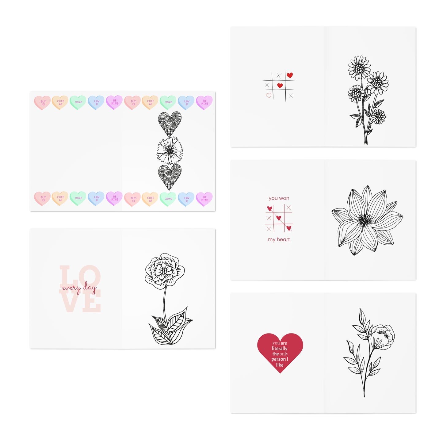 Colour Me Cards (5-Pack) Valentine's Day 3