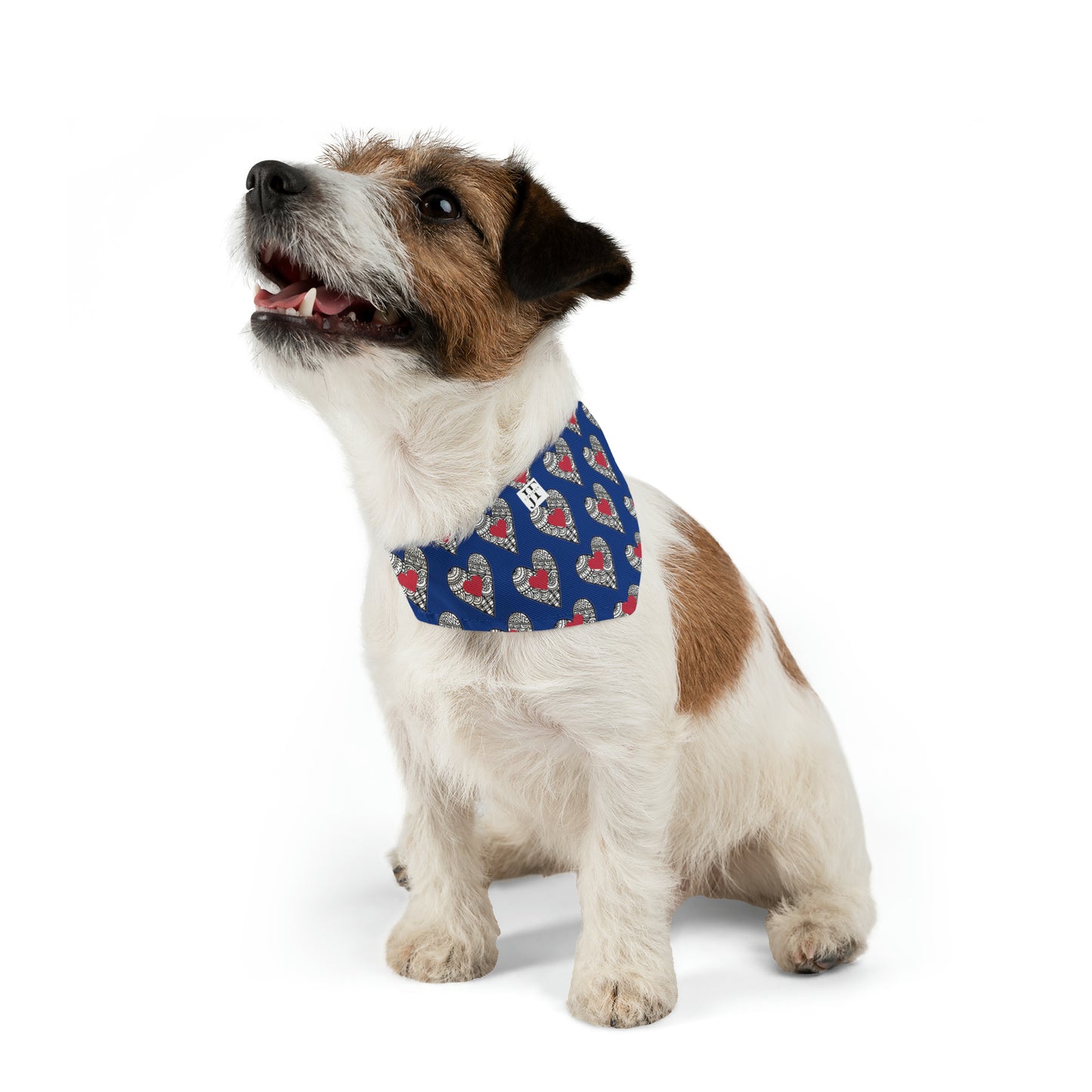 Pet Bandana Collar (Blue Hearts)