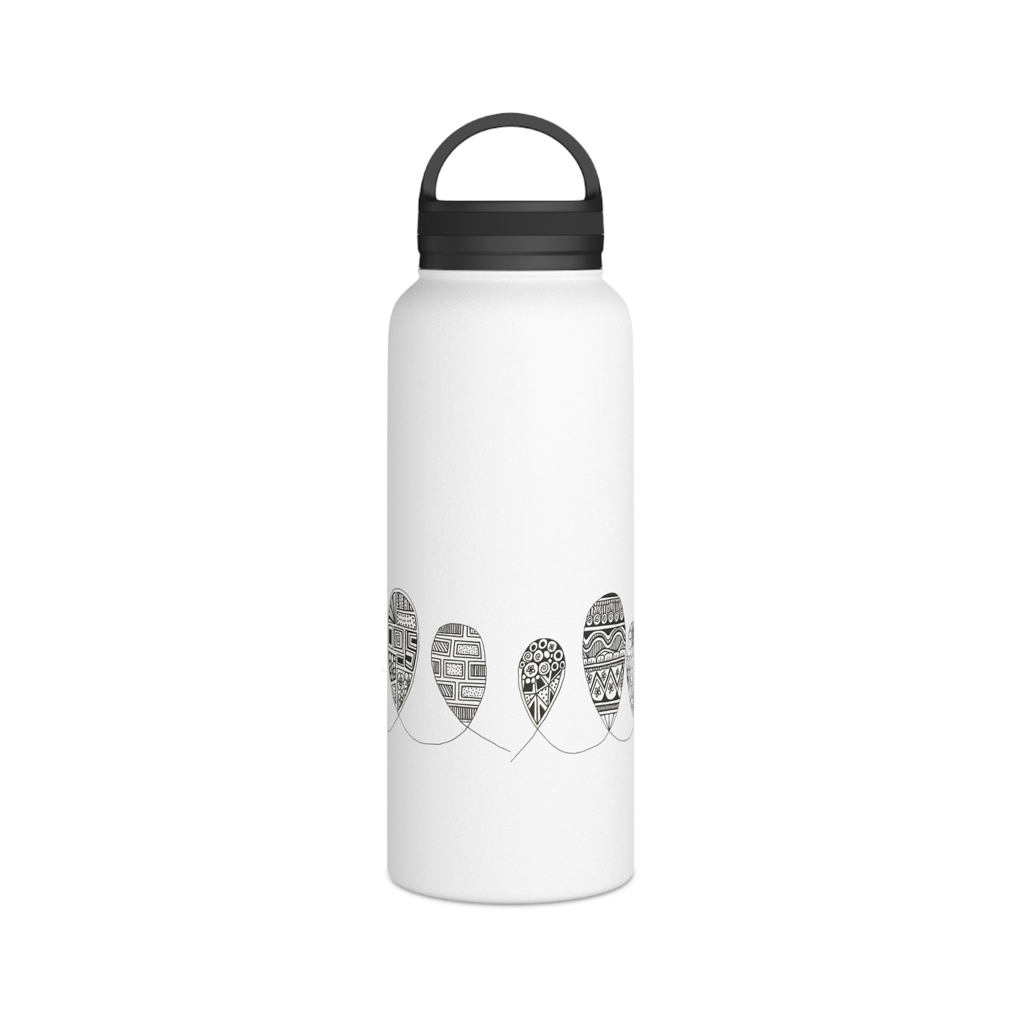 Stainless Steel Water Bottle, Handle Lid (Doodles)