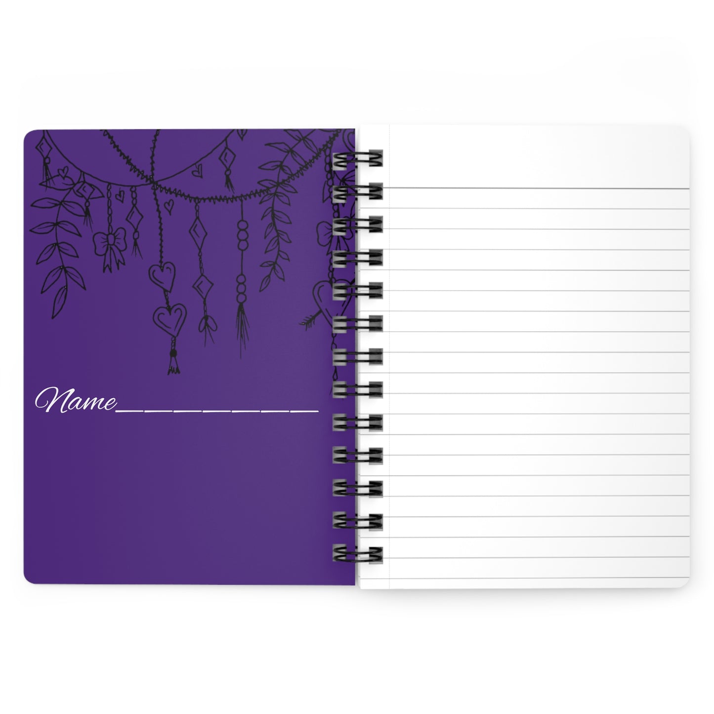 Spiral Bound Journal (Purple Hearts)