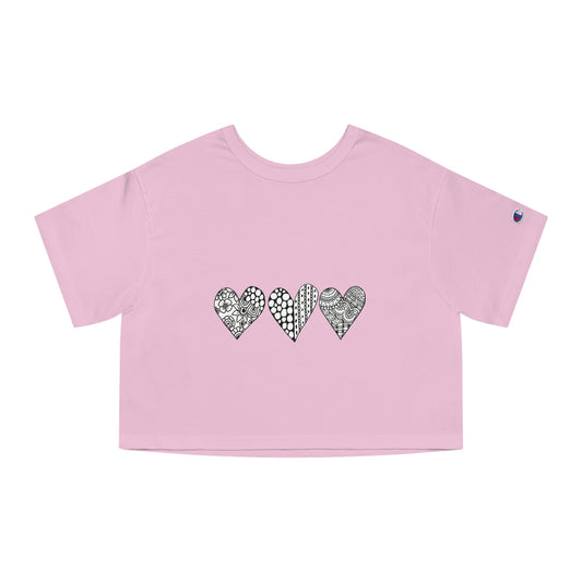 Women's Cropped Top (Triple Heart)